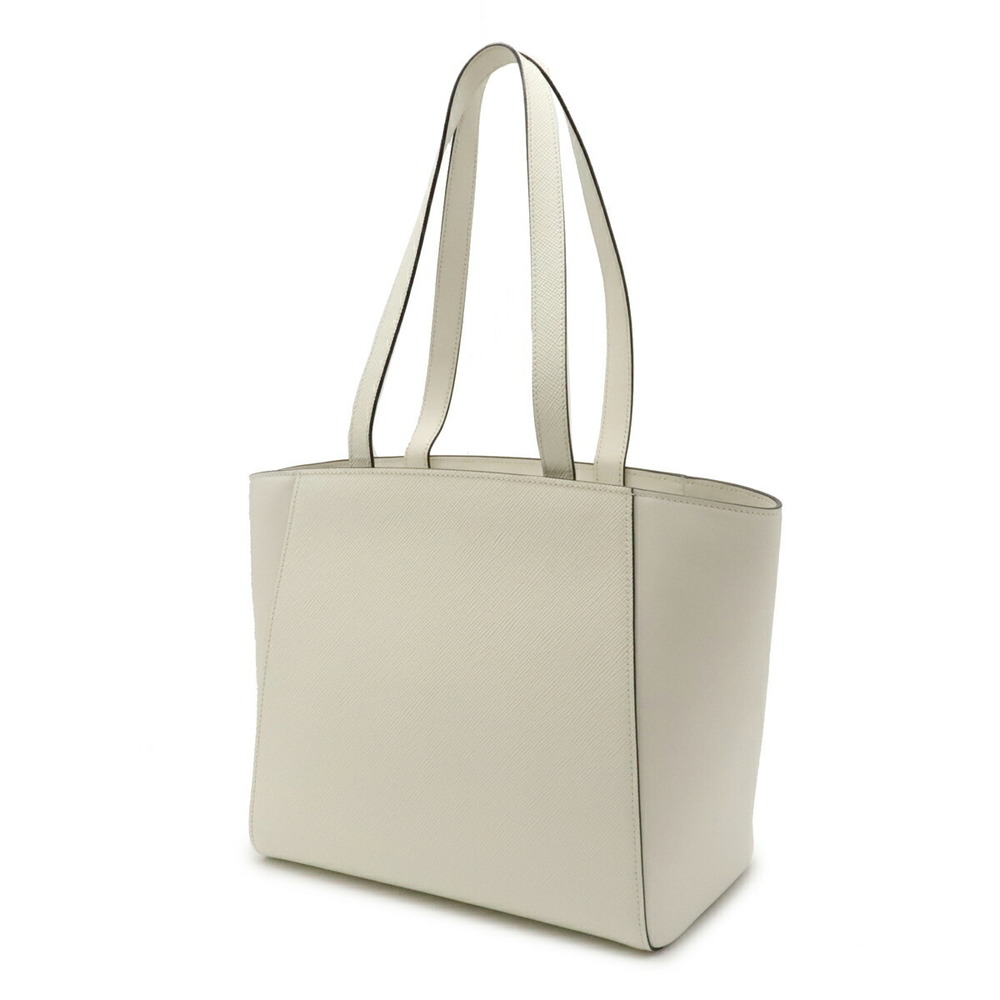 Prada Saffiano Tote Bag Shoulder Bag Leather White Gold - Picture 2 of 8